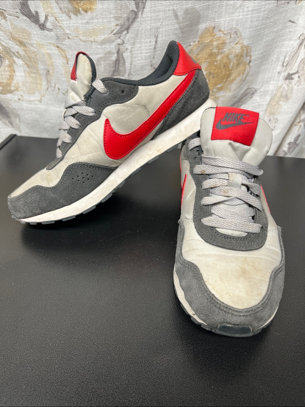 Nike Grey, Cream & Red Retro Runner Sneakers CN8558-003